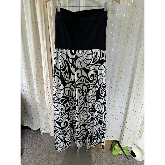 Kalaheo Hawaiian Tropical Stretch Strapless Smocked Back White Midi Dress XL - Picture 2 of 6